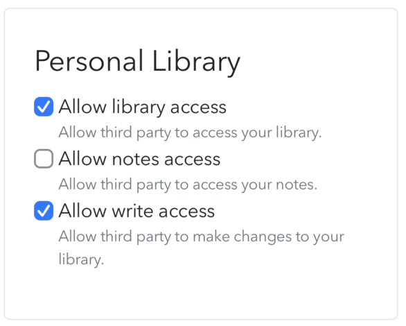 Screenshot showing the two required permissions